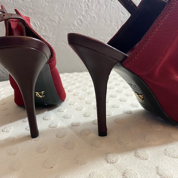 RARE!Vince Camuto Burgundy fabric slingback mule.SAMPLE Not on the retail market - Picture 7 of 16